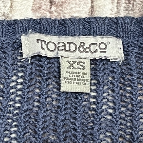 Toad & Co Knit Shirt Hemp Organic Cotton Sweater Top Blue Sustainable Women’s XS - Picture 3 of 5